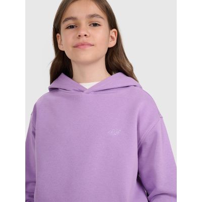 5. Bluza dresowa nierozpinana z kapturem dziewczęca 4F 4FJRAW25TSWSF2467-51S