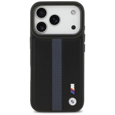 3. Etui BMW M Perforated Stripe Logo MagSafe na iPhone 17 Pro - niebieskie