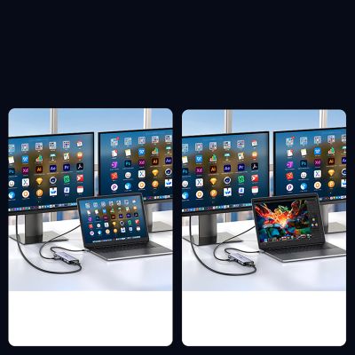 3. Hub Ugreen USB-C 10w1 USB-C HDMI Ethernet USB-A 5GB/s SD/TF minijack- szary