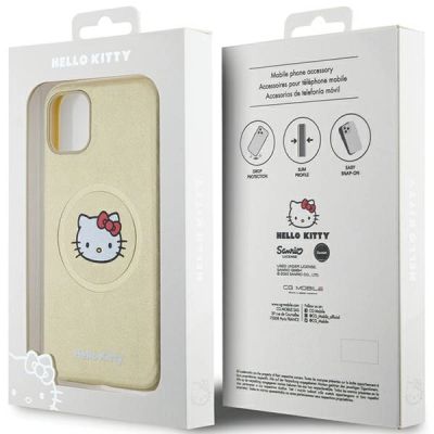 8. Etui Hello Kitty Leather Kitty Head MagSafe na iPhone 11 / Xr - złote