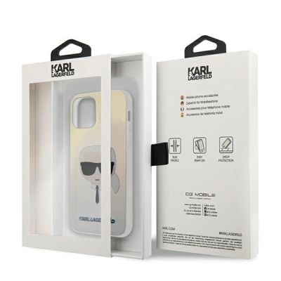 5. Etui Karl Lagerfeld Iridescent Karl's Head na iPhone 12 mini - wielokolorowe