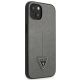 4. Etui Guess Saffiano Triangle Logo na iPhone 13 mini - srebrne