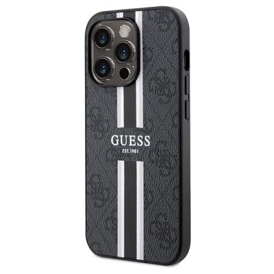 2. Etui Guess 4G Printed Stripes MagSafe na iPhone 15 Pro Max - czarne