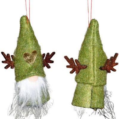 7. ZAWIESZKA DEKORACYJNA ŚWIĄTECZNA 9CM MIKOŁAJ ZIELONY