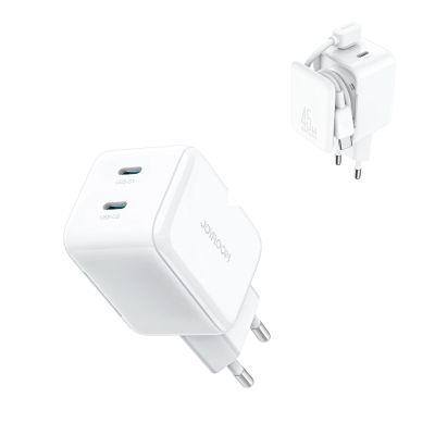 2. Ładowarka sieciowa Joyroom JR-TCL05 45W GaN z organizerem na kabel - biała