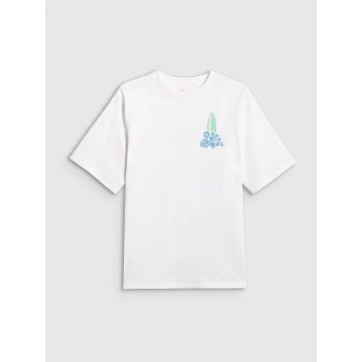 5. T-shirt loose z nadrukiem dziewczęcy 4F 4FJRSS26TTSHF3980-11S