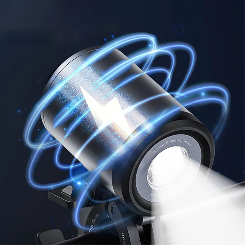 13. Uchwyt z lampką 2w1 Baseus PrimeTrip uniwersalny 3000mAh IP68 LED - czarno-szary