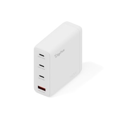 4. Digitus Ładowarka sieciowa GaN II 140W | 3x USB-C, 1x USB-A | PD 3.0, QC 3.0 | Biała