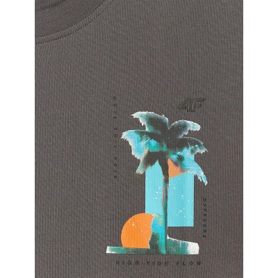 6. T-shirt regular z nadrukiem męski 4F 4FRSS26TTSHM4301-22S