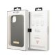 8. Etui Guess Silicone Logo Plate MagSafe na iPhone 13 - szare