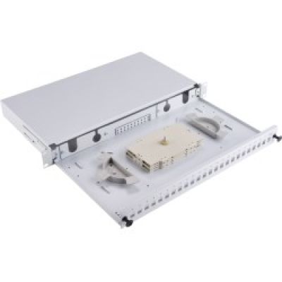 Alantec Przełącznica światłowodowa 24xSC simplex / 24xLC duplex 19" 1U z płytą czołową oraz akcesoriami montażowymi (dławiki, opaski), wysuwalna (FOP-1U-24SCS-S)
