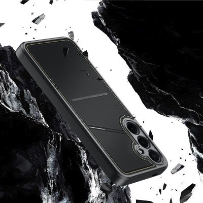 9. Etui Dux Ducis Rafi II na Samsung Galaxy S25 z podstawką i portfelem - czarne