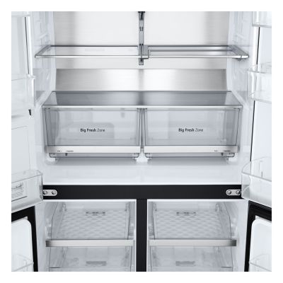 5. Lodówka Side-By-Side LG GMG960EVJE Multi Door 179cm Essence Black Steel czarny mat Total NoFrost podajnik wody
