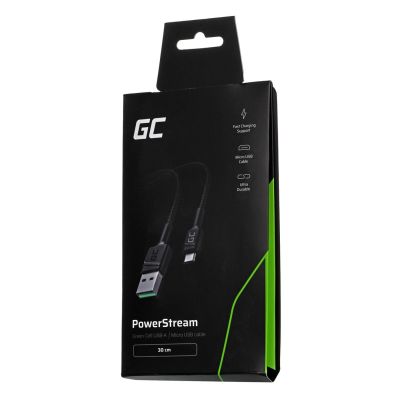 3. GREEN CELL KABEL KABGC23 GC POWERSTREAM USB-A - MICRO USB 30CM, SZYBKIE ŁADOWANIE ULTRA CHARGE, QC 3.0