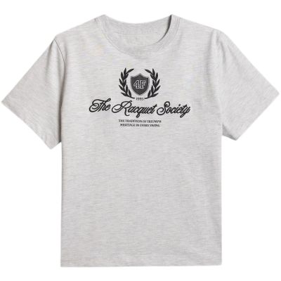 2. Koszulka damska 4F F2738 chłodny jasny szary melanż 4FWSS26TTSHF2738 27M