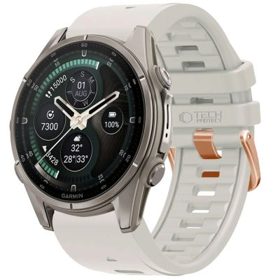 Pasek Tech-Protect Silicone na Garmin Fenix 5S / 5S Plus / 6S / 6S Pro / 7S / 8 / 9 / 9 Pro (43 mm) - szary