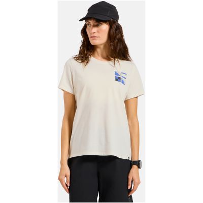 7. Koszulka z krótkim rękawem damska ODLO T-shirt crew neck s/s COTTON BLEND ODLO FLAGS beżowa