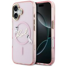 Etui Karl Lagerfeld IML Choupettes Karl  Script Logo MagSafe na iPhone 17 - różowe