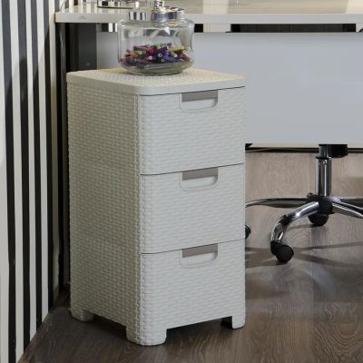 6. CURVER REGAŁ Z 3 SZUFLADAMI 3x14L  /CIEMNY BRĄZ