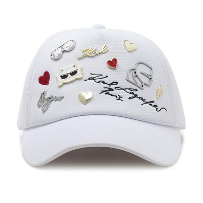 2. Czapka z daszkiem Karl Lagerfeld Charms Pins Strapback Biała - L4WH7608