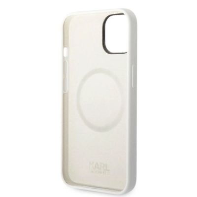 7. Etui Karl Lagerfeld Silicone Choupette MagSafe na iPhone 14 Plus - białe