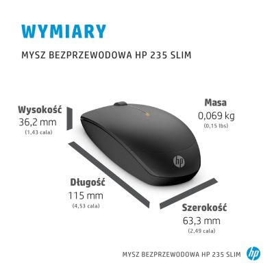 4. HP Mysz 235 Slim bezprzewodowa 4E407UT