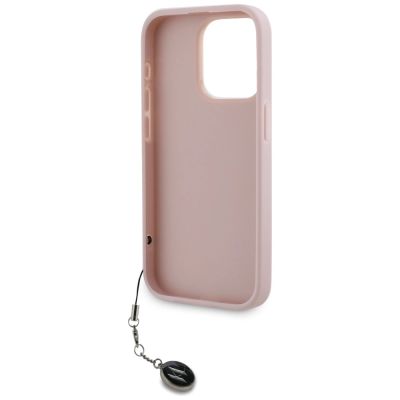 7. Etui Karl Lagerfeld Saffiano Rhinestones & Charm na iPhone 15 Pro - różowe