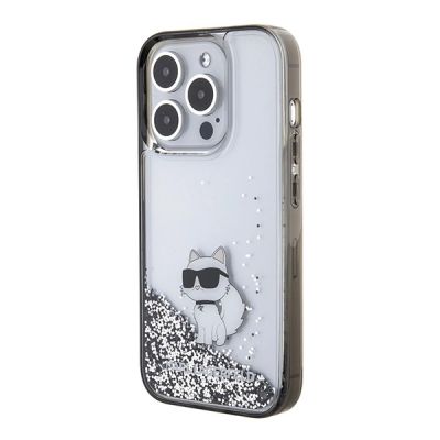 2. Etui Karl Lagerfeld Liquid Glitter Choupette do iPhone 15 Pro Max - przezroczyste
