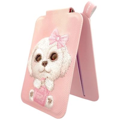 3. Portfel Magnetyczny Nimmy New Big-Eye Cute Pets 2.0 Dog ze stojakiem na telefon - różowy