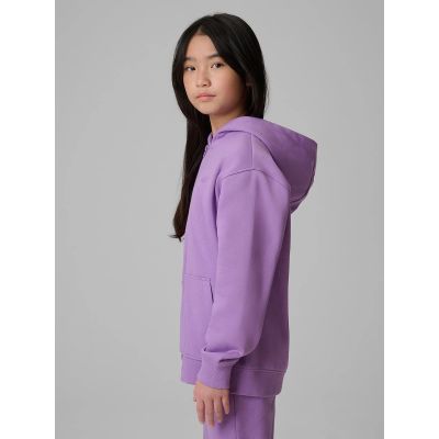 5. Bluza dresowa loose z kapturem dziewczęca 4F 4FJRSS26TSWSF2715-51S