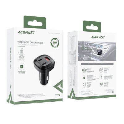 5. Acefast ładowarka samochodowa 66W 2x USB Typ C / USB, PPS, Power Delivery, Quick Charge 4.0, AFC, FCP, SCP czarny (B3 black)