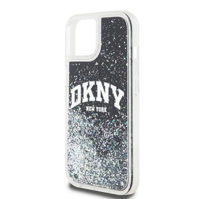 6. Etui DKNY Liquid Glitter Big Logo na iPhone 15 / 14 / 13 - czarne
