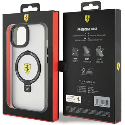 8. Etui Ferrari Ring Stand 2023 Collection MagSafe na iPhone 15 Plus / 14 Plus - czarne
