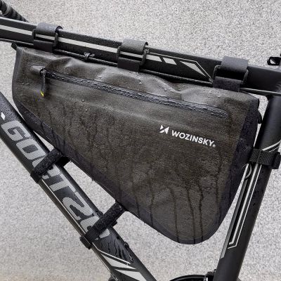 9. Wozinsky torba rowerowa na ramę roweru 3.5 l szara (WBB15BK)