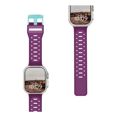 2. UAG Civilian - silikonowy pasek do Apple Watch 44mm-49mm (Apple Watch 4-11, SE 1-3, Ultra 1-3) (deep purple synth / aqua)