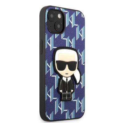 4. Etui Karl Lagerfeld Monogram Ikonik Patch na iPhone 13 mini - niebieskie