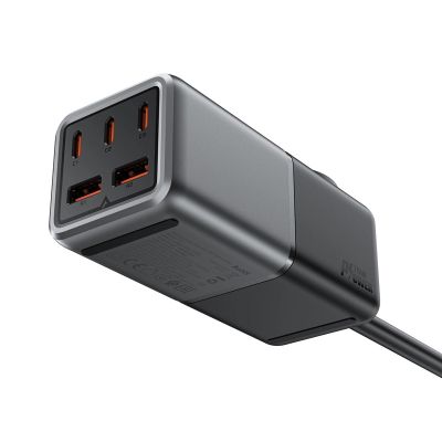 2. Ładowarka biurkowa Acefast Z2 GaN 75W PD 3x USB-C 2x USB-A - czarno-szara