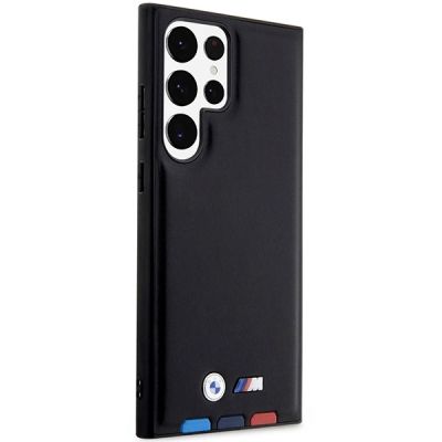 4. Etui BMW Leather Stamp Tricolor na Samsung Galaxy S23 Ultra - czarne