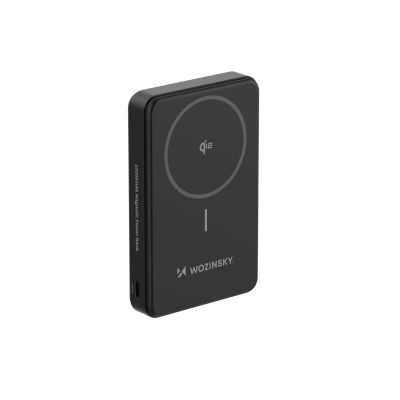 9. Powerbank Wozinsky WLWP-10KA0Y3S 22,5W PD Qi2 10000 mAh, z podstawką, 1x USB-A, 1x USB-C - czarny