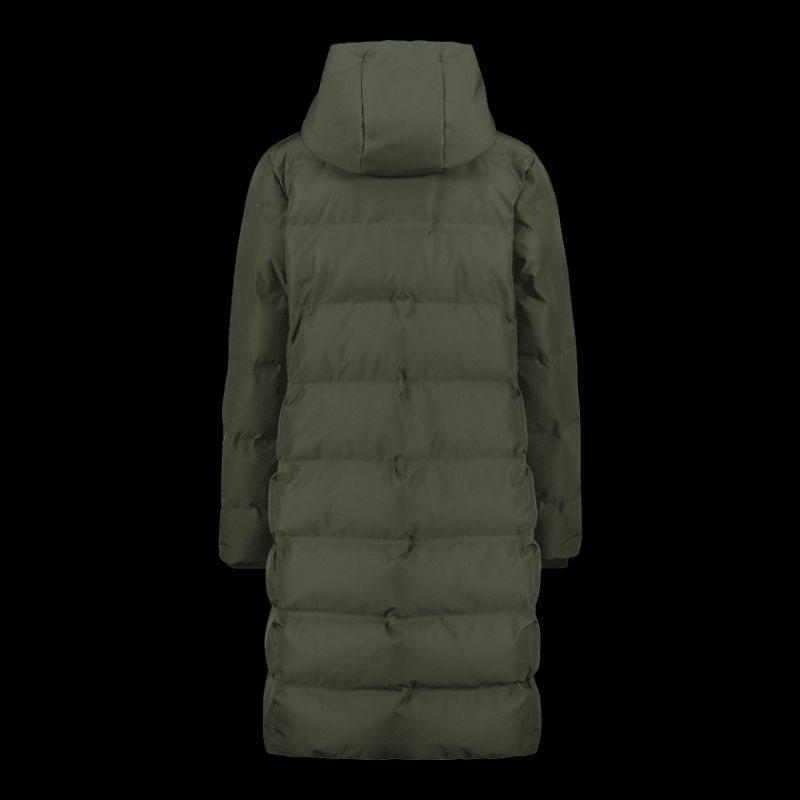 5. Płaszcz z kapturem damski CMP kurtka zimowa ocieplana wodoodporna zielona (34K0096/F905)