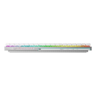 2. CHERRY MX 8.2 Pro TMR Wireless klawiatura Gaming USB + RF Wireless + Bluetooth QWERTZ Niemiecki Srebrny, Biały