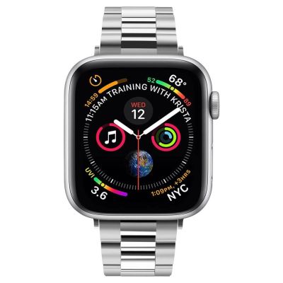 14. Pasek Spigen Modern Fit Band na Apple Watch 4/5/6/7/8/SE (38/40/41 mm) - srebrny