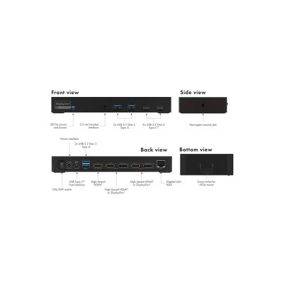 2. ICY BOX IB-DK2246AC Przewodowa USB 3.2 Gen 2 (3.1 Gen 2) Type-A Czarny