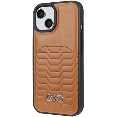 2. Etui Audi Synthetic Leather z MagSafe na iPhone 15 Plus / 14 Plus - brązowe