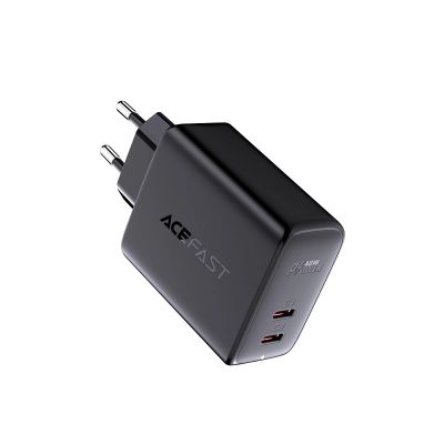 2. Acefast ładowarka sieciowa 2x USB Typ C 40W, PPS, PD, QC 3.0, AFC, FCP czarny (A9 black)