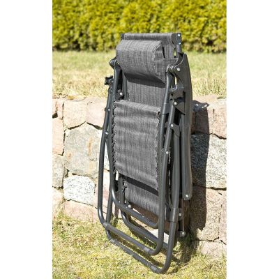 17. LEŻAK OGRODOWY SKŁADANY WIELOFUNKCYJNY 175X52/65X107CM SZARY