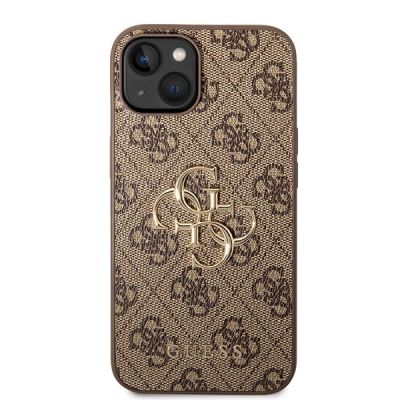 3. Etui Guess 4G Big Metal Logo do iPhone 15 - brązowe