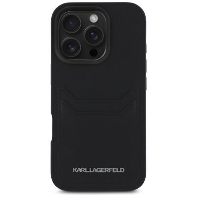 3. Etui Karl Lagerfeld HC Grained PU Cardslot Metal Elong na iPhone 16 Pro Max - czarne