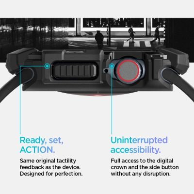 12. Etui Spigen Rugged Armor na Apple Watch 10 46 mm - czarne