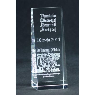 6. Trofeum szklane grawerowane z etui